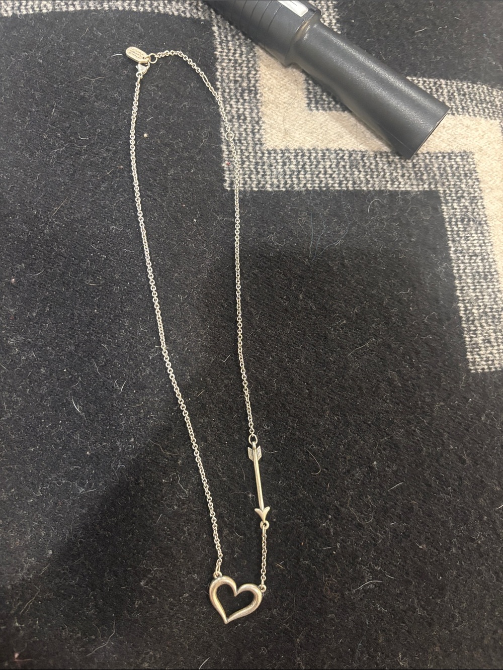 James Avery Silver Heart and Arrow Necklace